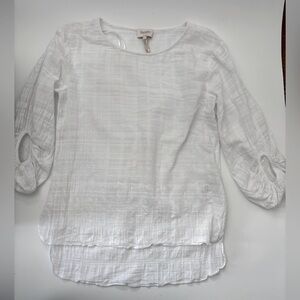 Laundry by Shelli Segal Women white  3/4 balloon sleeve  size S